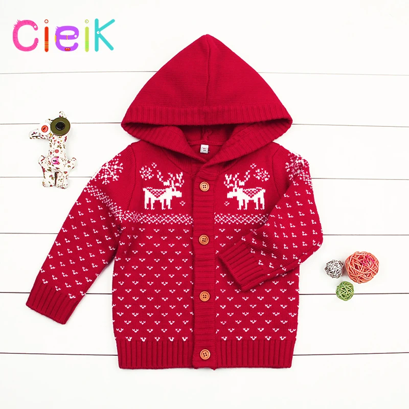 CieiK Baby Girl Outwear Knitted Children Hooded Sweater Christmas Winter Boy Clothes Newborn Jacket Casaco Infantil Kids Coat (17)