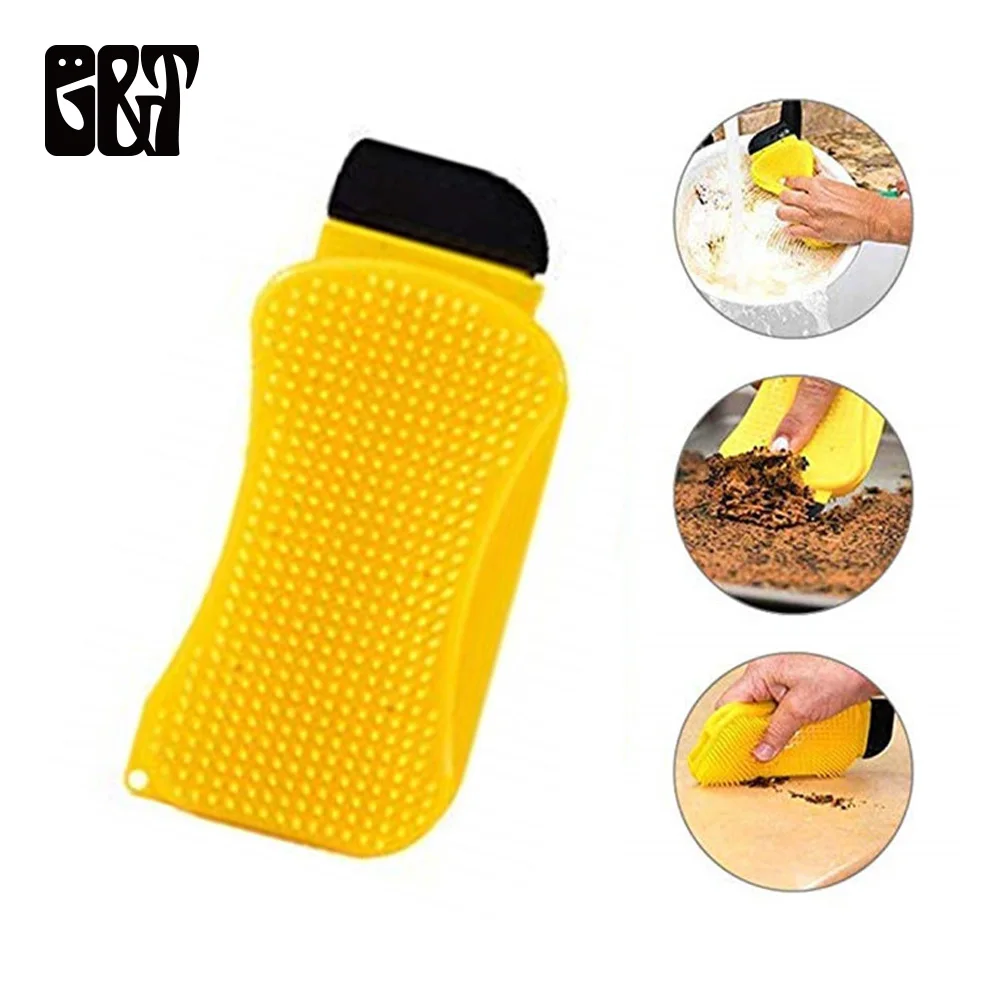 

GT 3 in 1 Silicone Sponge Hero Scrub Scrapes Squeegees Soap Dispenser Creative Cleaning Brushes Soap Dispenser HouseHold Kitchen