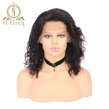 Lace Front Wigs Brazilian Human Hair Short Wavy Bob Wigs Cheap Remy Hair Natural Color For Black Woman 150% Density Free ship