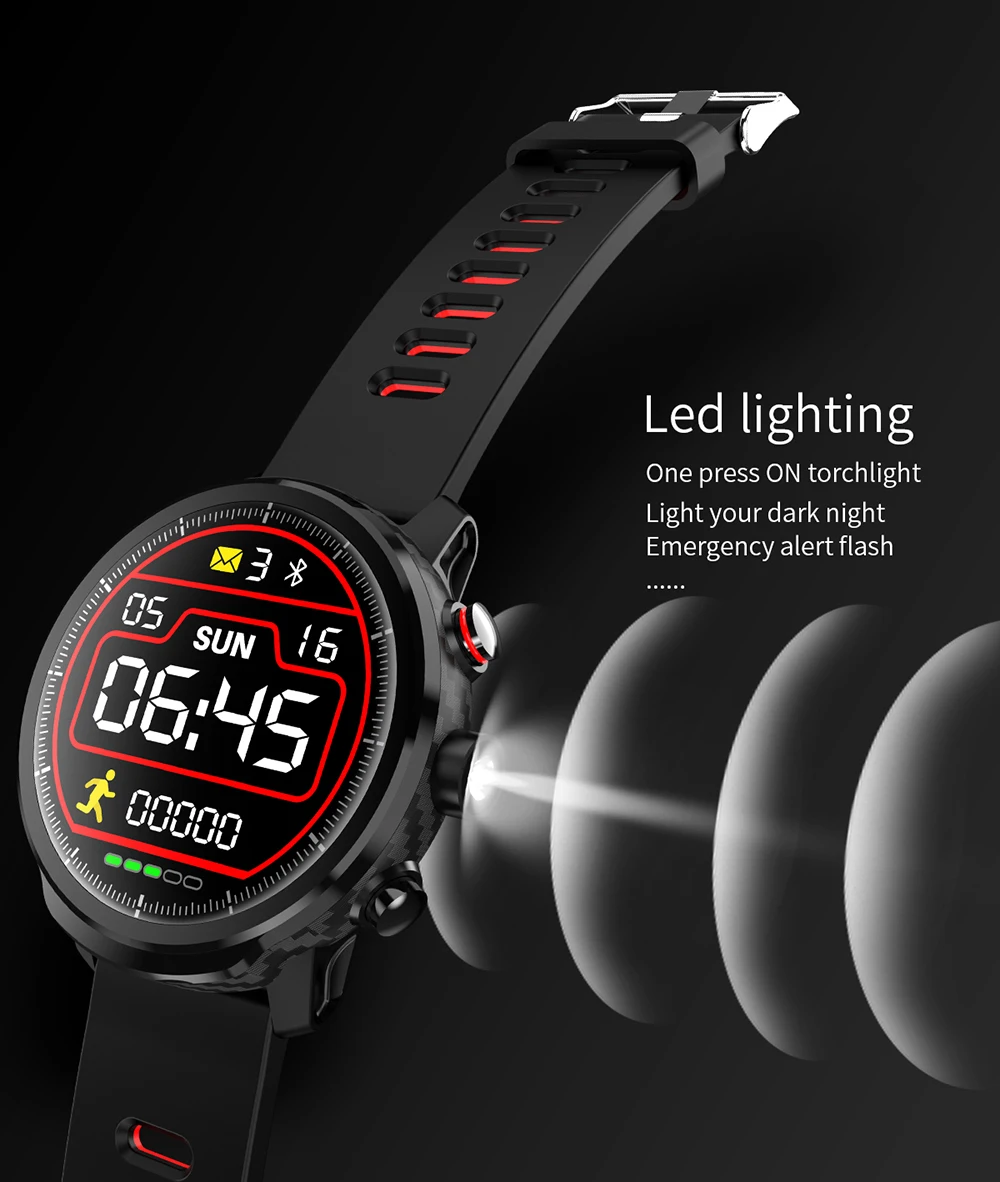 Coxang L5 спортивные Смарт-часы Для мужчин 1,3 дюймов Цвет Экран IP68 Профессиональный Водонепроницаемый Smartwatch светодиодное освещение Шагомер Смарт-часы