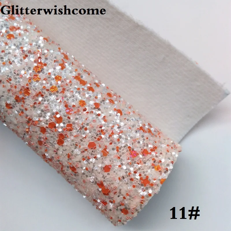 Glitterwishcome 30X134 см мини-рулон синтетическая кожа, массивная блестящая кожа с эластичной подложкой кожаные листы для бантов, GM058 - Цвет: 11