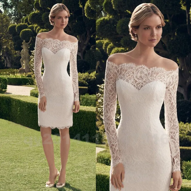 vestido de novia corto 2017 corto de encaje vestido de novia sirena
