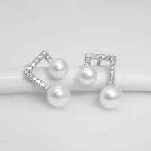 VOJEFEN 925 Sterling Silver Pear Earrings Music Note Ear Studs Music Melody Freshwater Cultured Pearl Silver Earrings VOJEFEN 925 Sterling Silver Pear Earrings Music Note Ear Studs Music Melody Freshwater Cultured Pearl Silver Earrings