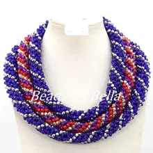 Well Made Colored Crystal Beads Big Full Beads Necklace Nigerian Wedding African Beads Jewelry Set Free Shipping ABY991