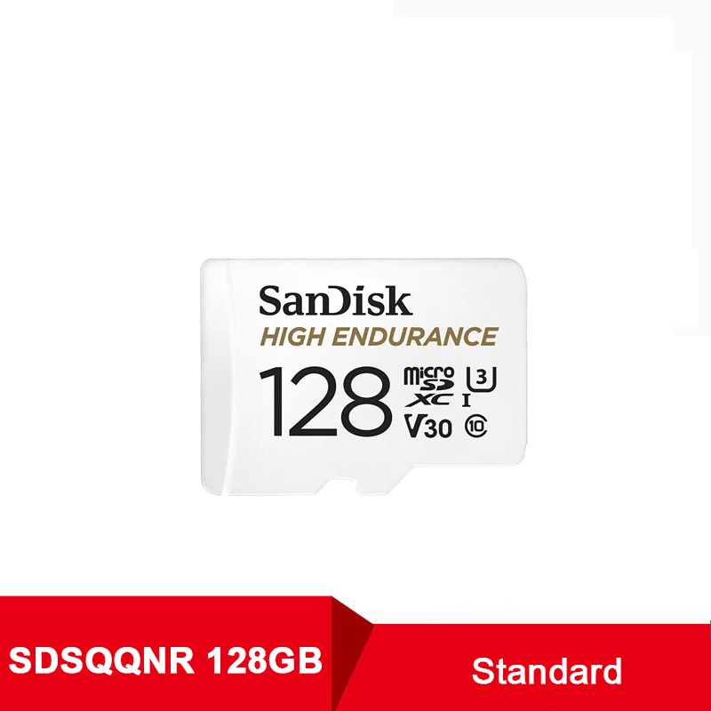 SanDisk карта памяти MicroSD карта памяти высокая выносливость MicroSD 32 Гб 64 Гб 128 ГБ до 100 м/с TF карта C10 U3 V30 Cartao De Memoria флешка - Емкость: SQQNR-128G-Standard