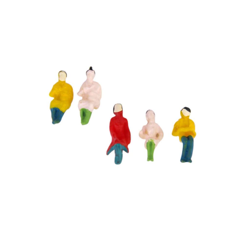 100pcs Sitting People Figures Passenger Train Railway Architecture Layout 1:100