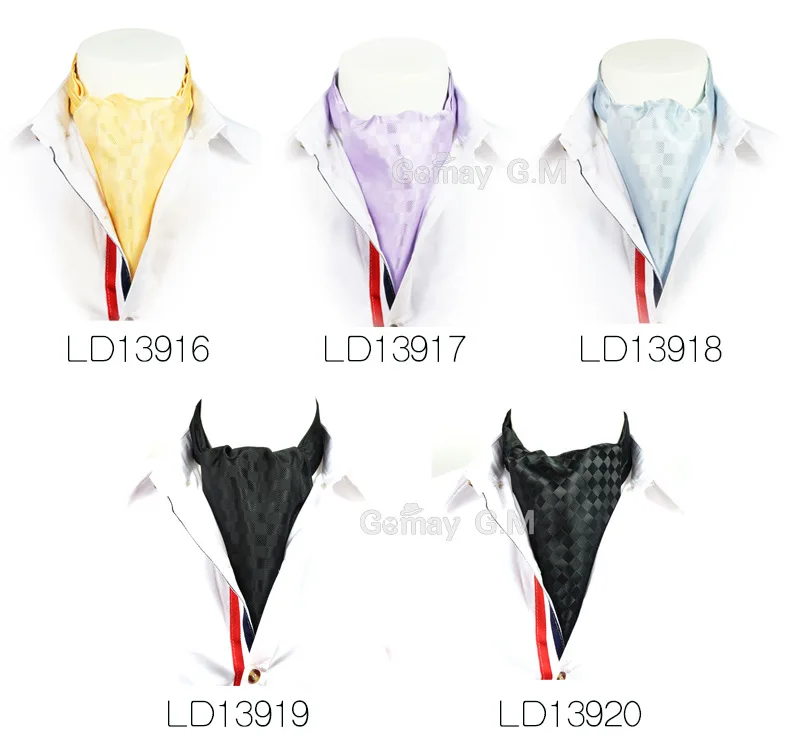 Men Vintage Wedding Ties Formal Cravat Ascot Scrunch Self British style Gentleman Polyester Neck Tie Luxury