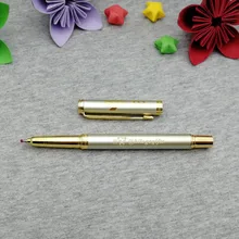 Золотая ручка на заказ Печать бесплатно с вашим текстовый логотип на тело пера Лучший индивидуальный свадебный подарок для свадьбы приема