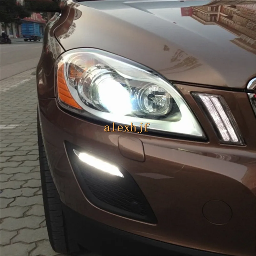Йейтса светодиодные дневные ходовые огни DRL Чехол для Volvo ХС60 2009~2013, СИД передний бампер противотуманная фара, 1:1 замена, быстрая доставка Йейтса светодиодные дневные ходовые огни DRL Чехол для Volvo ХС60 2009~2013, СИД передний бампер противотуманная фара, 1:1 замена, быстрая доставка