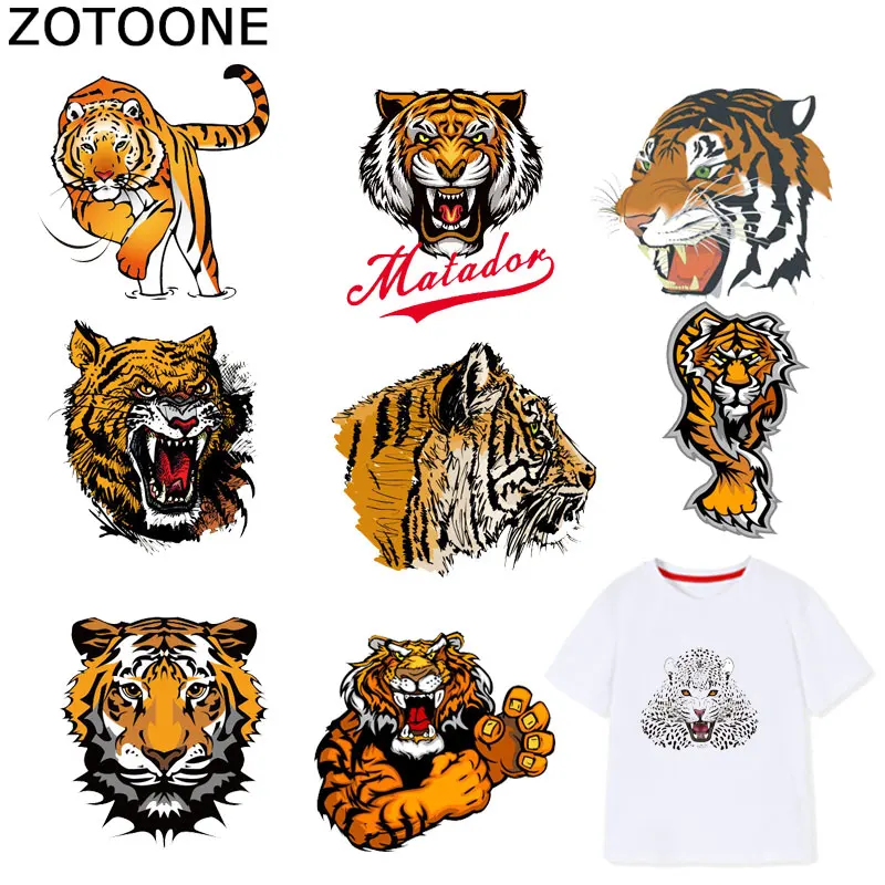ZOTOONE Тигр нашивки в форме Единорога животное стикер Железный На переноске для