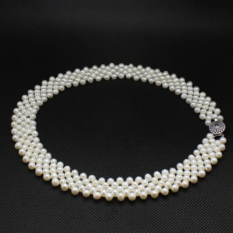

REAL PEARL Fashion Freshwater Pearl Necklace Party Wedding Necklace Handmade Jewelry