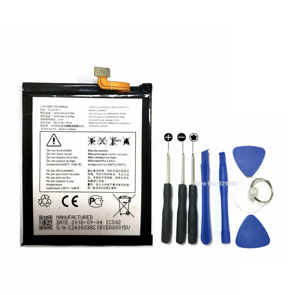 Аккумулятор 2400 мАч + ремонтные инструменты для Alcatel A3 OT-5046/Shine Lite OT-5080 5080X Φ 5046D 5046Y