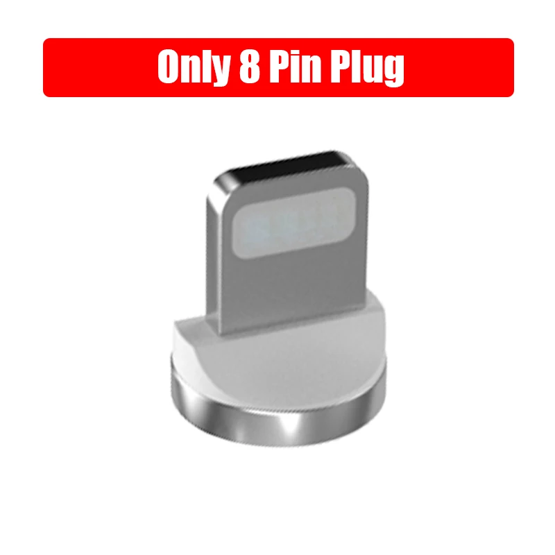 Магнитный USB C Micro USB кабель для huawei P20 светодиодный Тип C магнит зарядное устройство Micro USB кабель для передачи данных нейлоновый провод шнур для Xiaomi samsung - Цвет: Only 8 Pin Plug