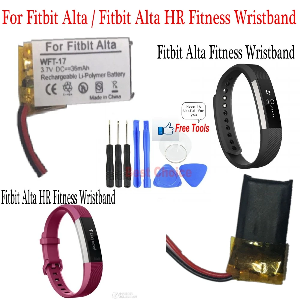36mAh Oplaadbare batterij voor Fitbit Alta/Fitbit Alta HR Fitness Tracker  Smart Polsband Batterij|Replacement Batteries| - AliExpress