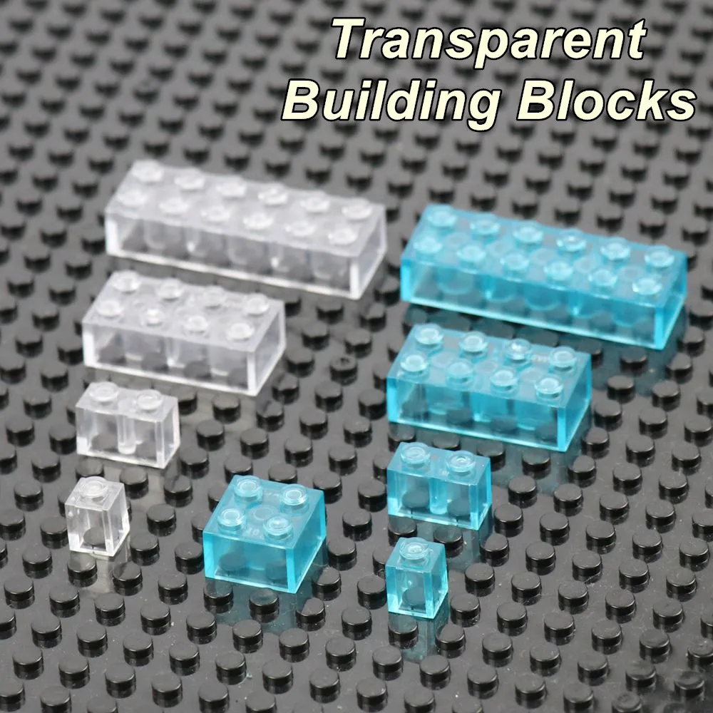 

50gram/pack MOC Transparent Clear Model Building Blocks Parts Kids Educational Learning Toys Compatible With Legoes 2x4 2x2 1x1