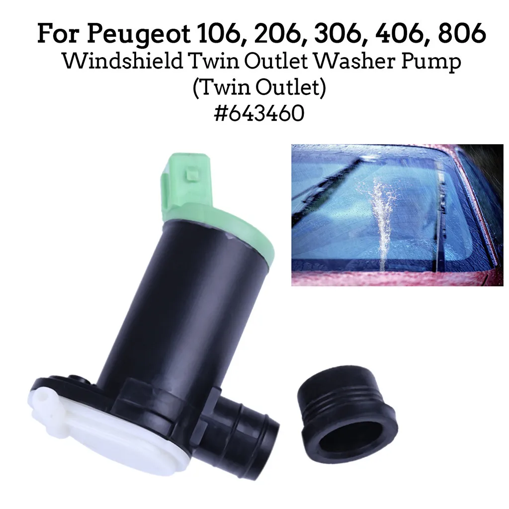 Peugeot 106 206 306 406 806 Doble Twin Outlet Parabrisas Lavadora Bomba De Agua