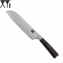 7″ Stainless Steel Knife XYJ Brand 2017 New Arrival Santoku Knife Pattern Hard Blade Cooking Tools High Toughness Kitchen Knife
