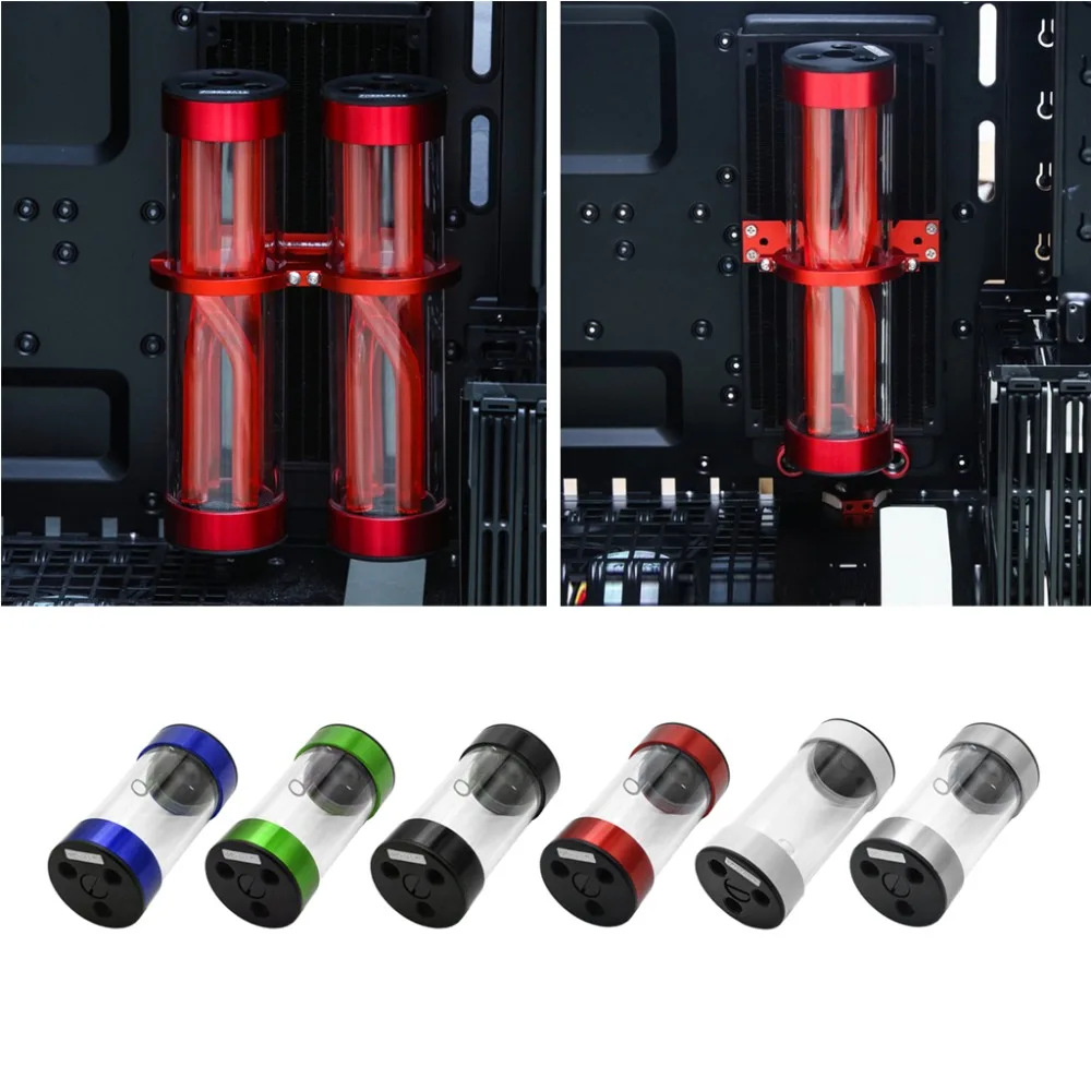 

OPEN-SMART Computer Water Cooling Metal Case Cylindrical Tank G1/4 Acrylic Water Coolant Reservoir 130mm /230mm