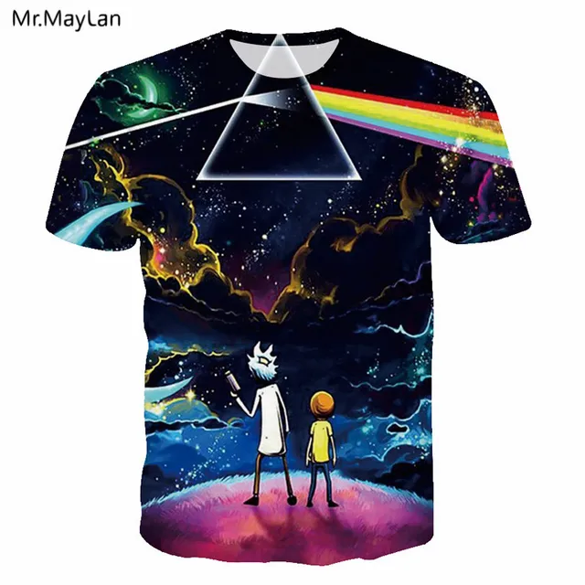3D Print Ricka and Morty tshirt Men Women Triangle Multicolored