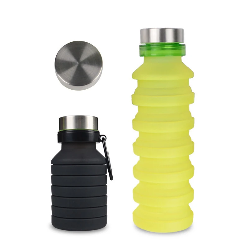 550 мл портативная силиконовая бутылка для воды из нержавеющей стали, чашка для кофе, складная, для путешествий, для питья, складная