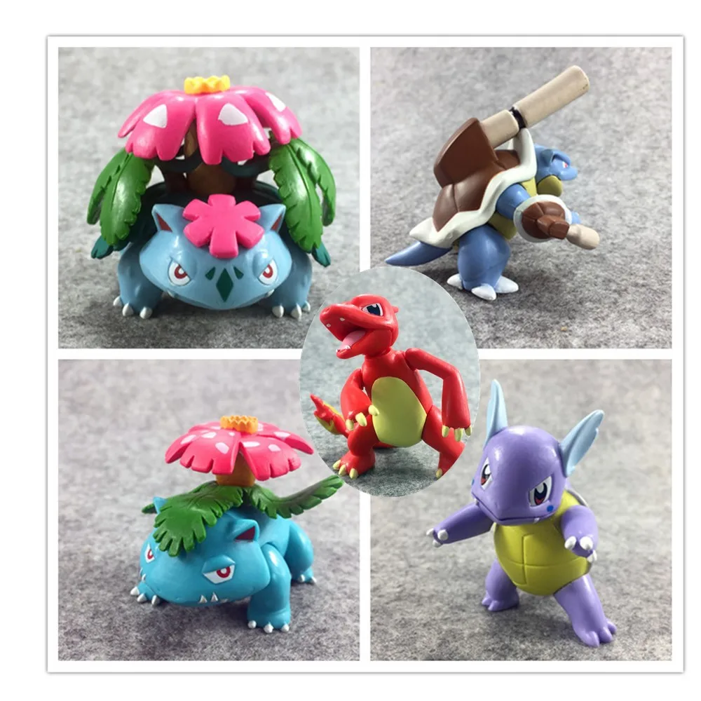 

6CM Japan Anime Ivysaur Charmander movable pokemones Action Figure Collection for Children Birthday Gifts