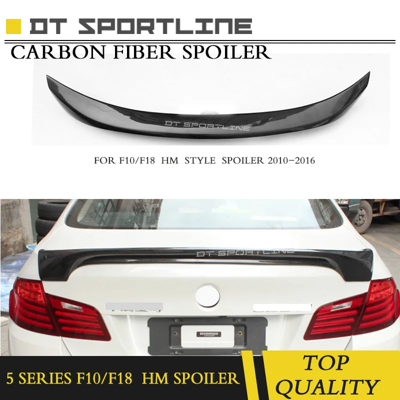 

For BMW F10 F18 Spoiler For BMW M5 520i 528i 535i 530i 525 spoiler high quality carbon fiber Material Car spoiler HM style