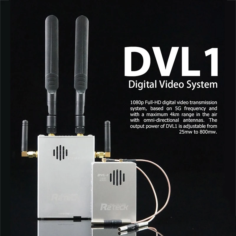 3 км R2TECH DVL1 DVL-1 цифровой беспроводной HD 1080p 800 МВт видео передатчик FPV и приемник