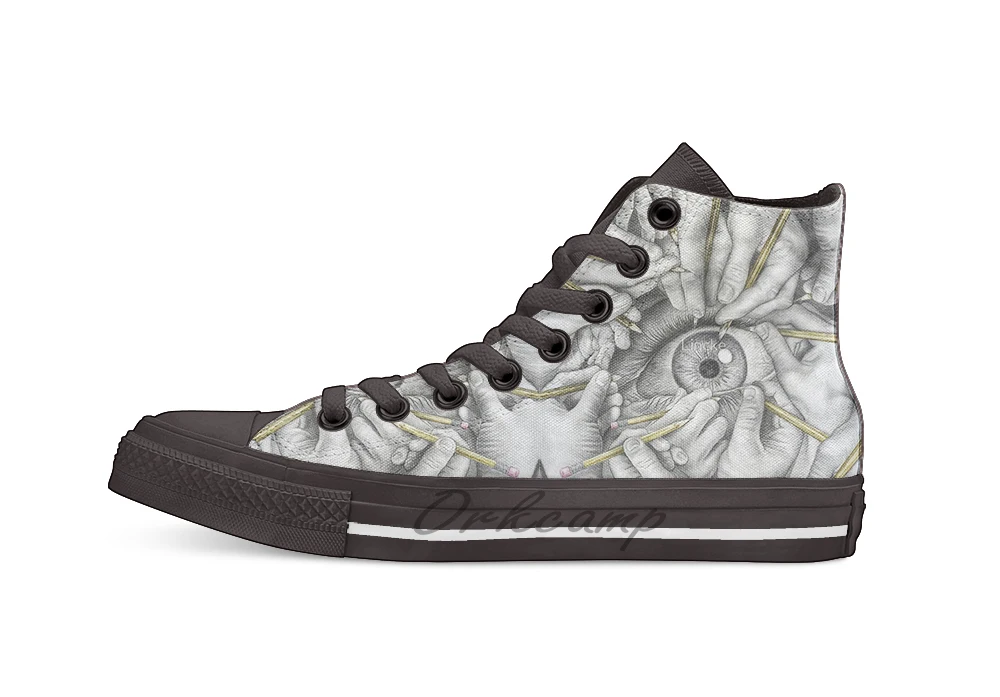 

Drawn To See Unisex High Top Canvas flat Casual Custom shoes Drop Shipping