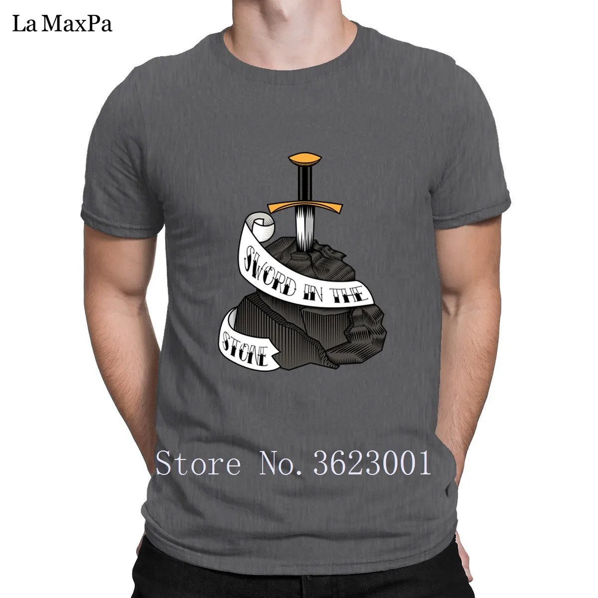 Personalized Awesome T Shirt For Men Sword In The Stone Tattoo Tshirt Mens Clothing Tee Shirt 