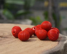 8mm/10mm/12mm Cinnabar Beads Stripe Red Bead Mala Beads Japa Mala Bracelet Jewellry Findings DIY Accessories