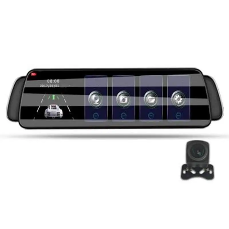 

2din 10 Inches Multi-function Full Screen Front And Rear View Mirror Driving Recorder MP5 Anti-theft With 1080P Camera