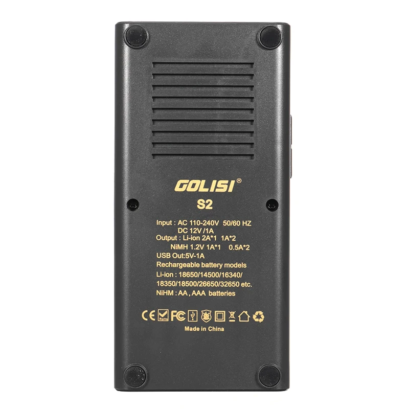 LEORY Golisi S2 Smart Батарея Зарядное устройство 2A Быстрая зарядка HD ЖК-дисплей Дисплей для литий-ионный Ni-cd/Ni-md/AAA/AA Батарея