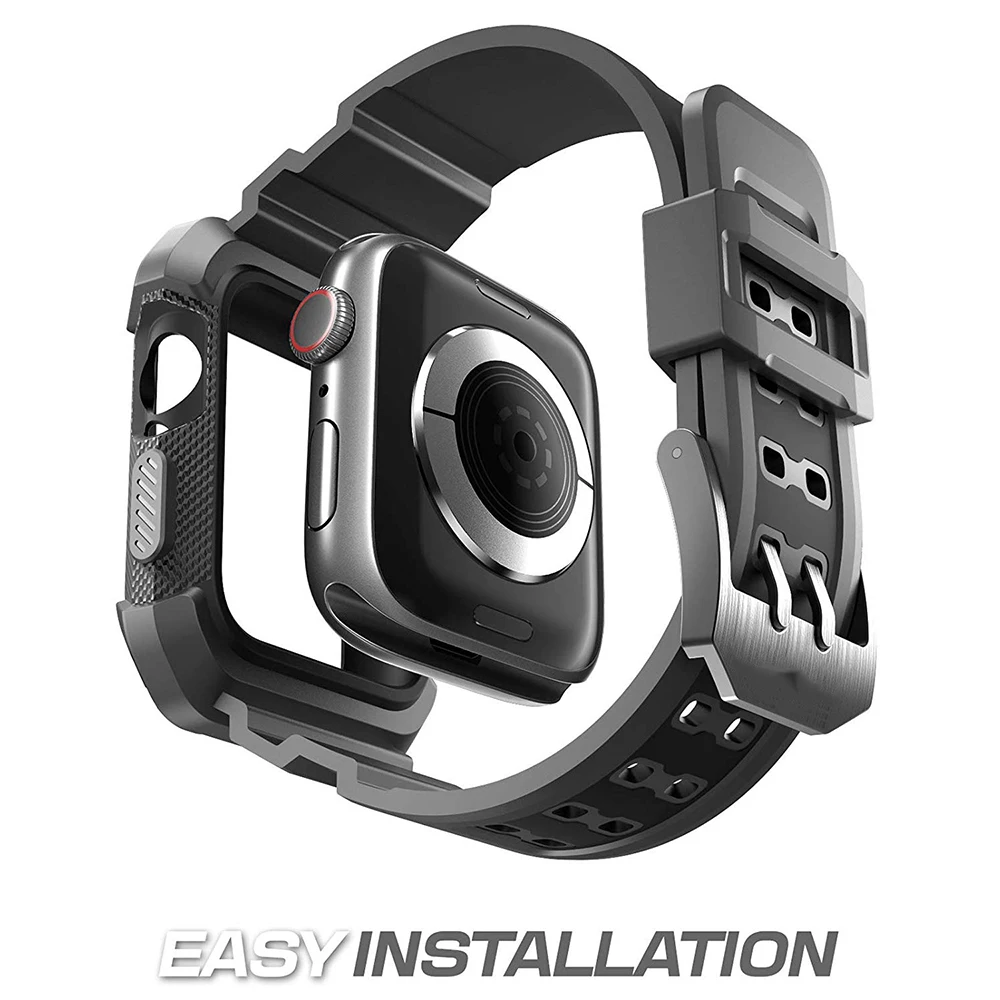 Чехол + ремешок для часов Apple watch band 44 мм 40 прочный защитный чехол из ТПУ и браслет