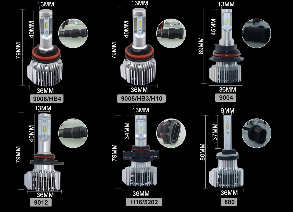 H4 H7 LED Car bulb Car headlight lamp (4)
