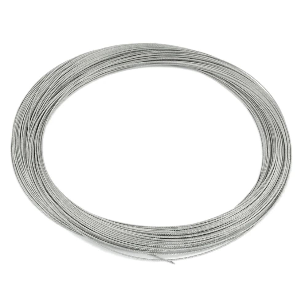 

Hoisting Lifting 7x7 1mm Dia Stainless Steel Flexible Wire Rope 177Ft