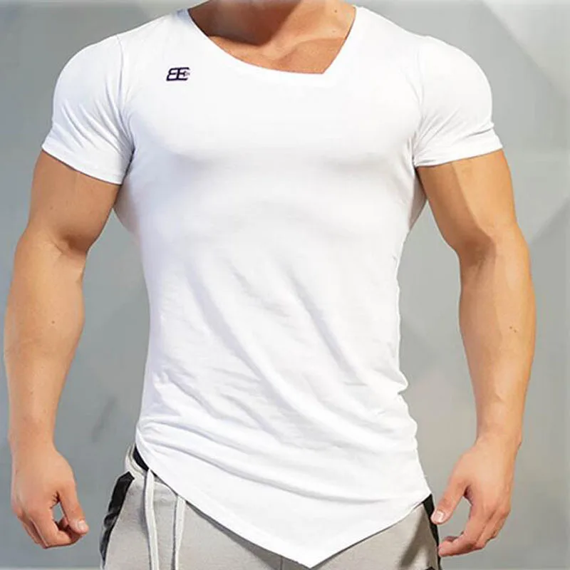 Мужская спортивная футболка для бега, футболка с коротким рукавом, спортивный костюм для спортзала, фитнеса, футбола, тренировочная майка, M-11 для бега