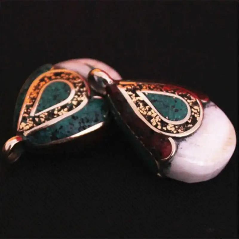 

TBP322 Nepal Vintage Naga Conch Shell Drop Pendant Tibetan Hand Ethnic Jewelry
