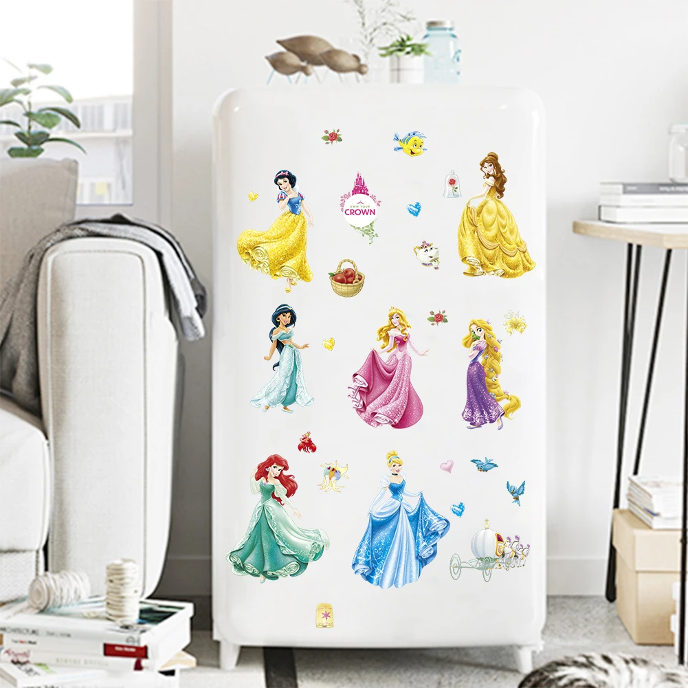 

Cartoon Snow princess Wall Stickers Girls Home Decoration Wall Decals for Kids Rooms Poster Wallpaper Kids height ruler