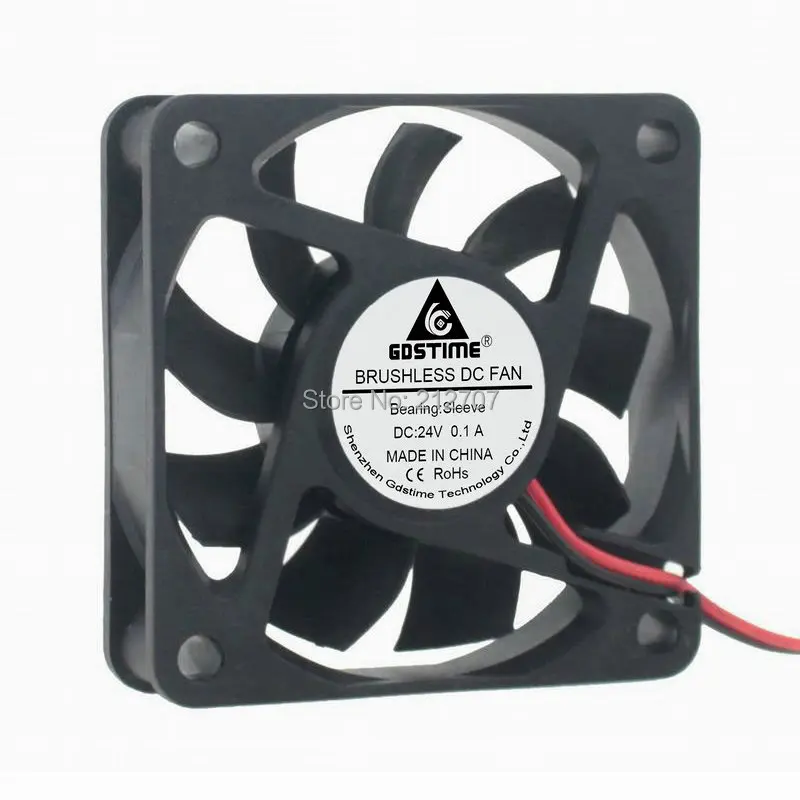 1 шт. Gdstime 6015 24V 2Pin DC охлаждающий вентилятор Cooler 6 см 60 мм 60x60x15 мм