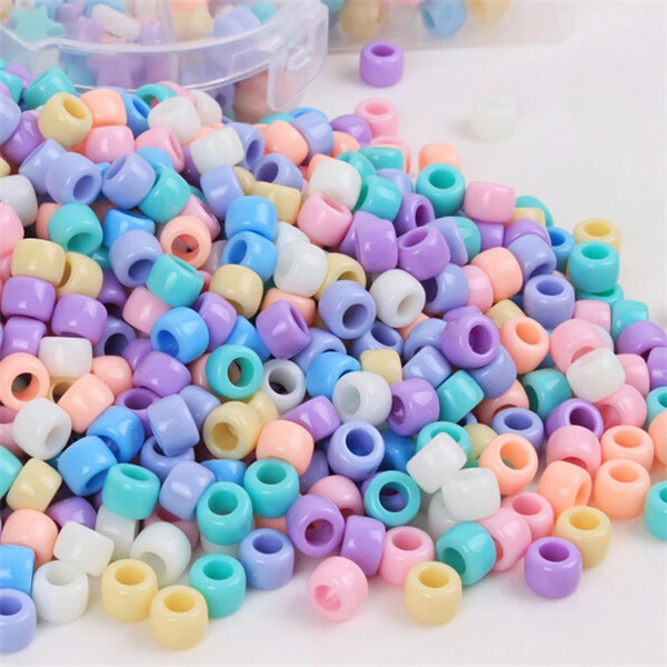 Plastic Pony Beads Assorted Beads Set BULK Beads 9mm Beads Acrylic