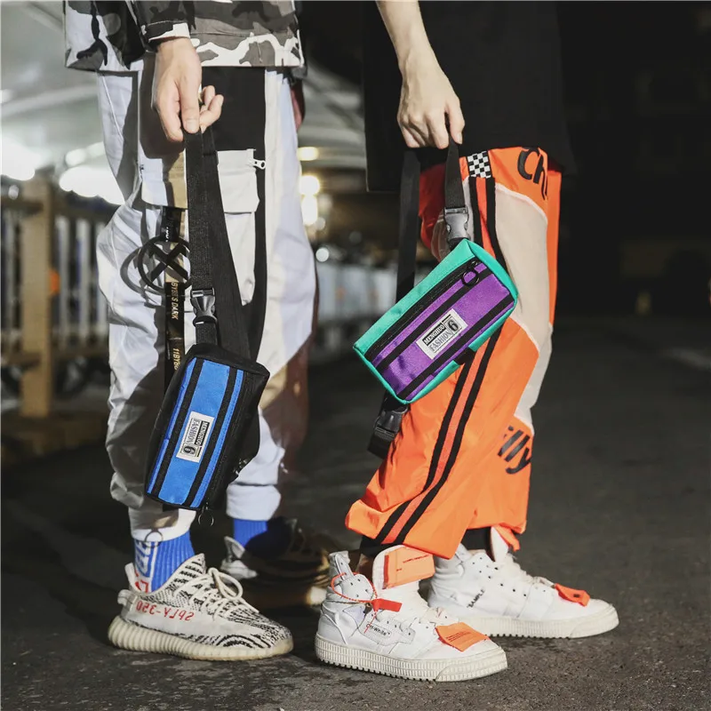 Menghuo Unisex Fanny Pack Belt Bag Panelled Waist Bag Purse Chest Fanny Pack Travel Cashier Belt Hip-hop Rock Boys Girl Bag 2018BHGO2181