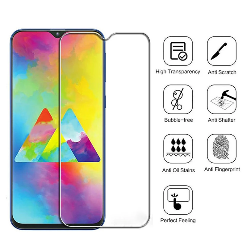 Screen Protective Glass On For Samsung Galaxy A50 A30 Tempered A10 A40 M10 M20 M30 Protctor Film sunsung a 50 | Мобильные телефоны