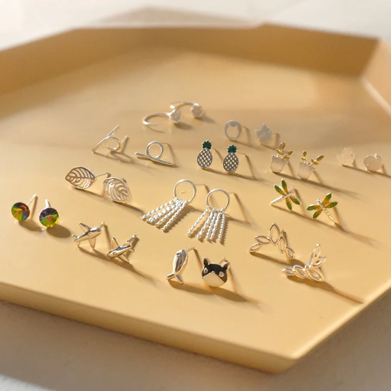 

S925 Sterling Silver Earrings Cute Simple Gift For Girl Collection
