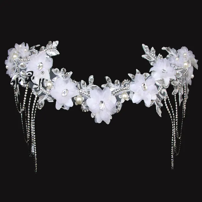 

Luxury bridal rhinestone applique, beaded trim Bride accessories chain lace chain wedding accessories marriage jewelry