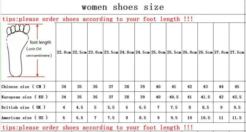 new women shoes size