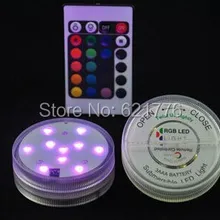 Высокое качество 100 шт./лот 2,8 дюйма погружной светодиодный свет, 10 нескольких цветов светодиодный, Дистанционное управление, 3AAA батареях Цветочный Свет