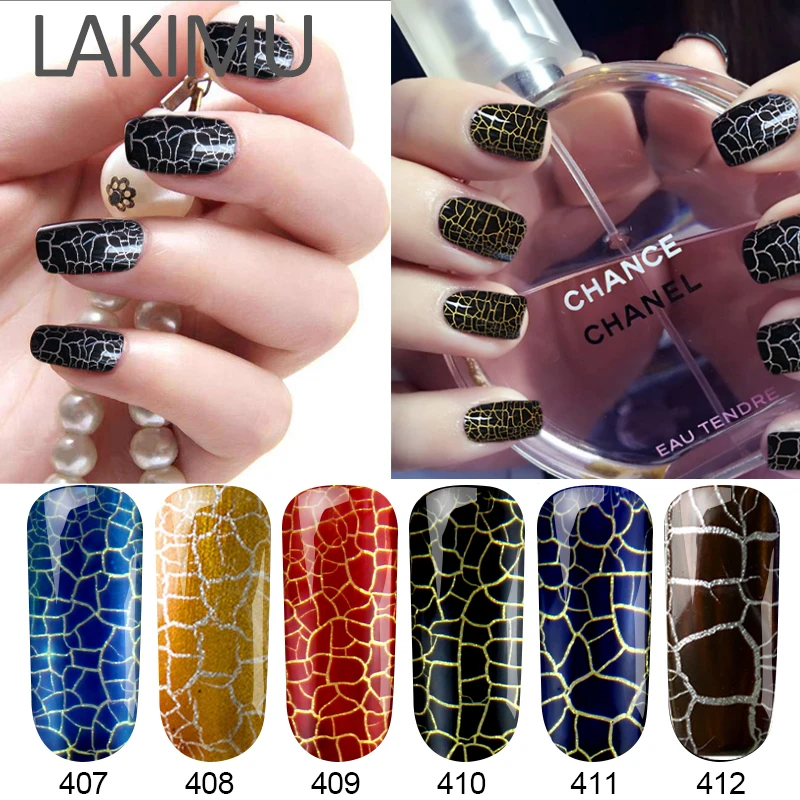 

Lakimu 7ml Crack UV Gel Varnish Nail Polish Need Led Lamp Nail Art Color Fashion UV Semi Permanent Crackle Hybrid Lacquer