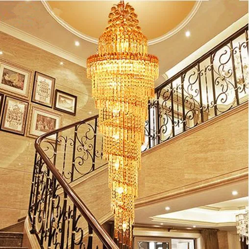 

JCZ LED 31W-40W Contemporary And Contracted Luxury Villa Stair Lamp Double Entry Stair Light Big Pendant Lamps 110-240V @-9