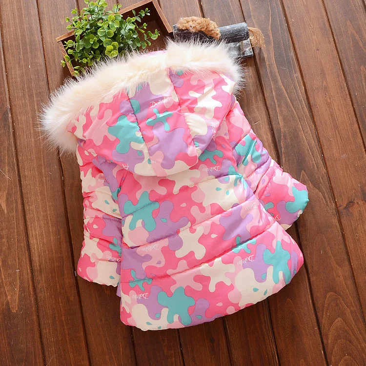 BibiCola/новое зимнее пальто для маленьких девочек детское плотное теплое хлопковое пальто с капюшоном для маленьких девочек Детские Пуховые парки, верхняя одежда, пальто