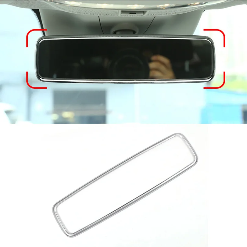 

For Mercedes Benz W213 E Class 2016-2019 Stainless Steel Interior Rearview Mirror Frame Cover Trim Car Accessories